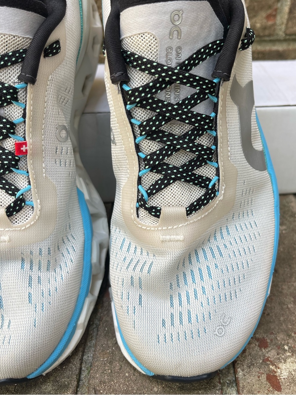 On Cloudmonster 2 Women’s 7.5 White Blue Aqua CloudTec Running Shoes - Picture 6 of 12